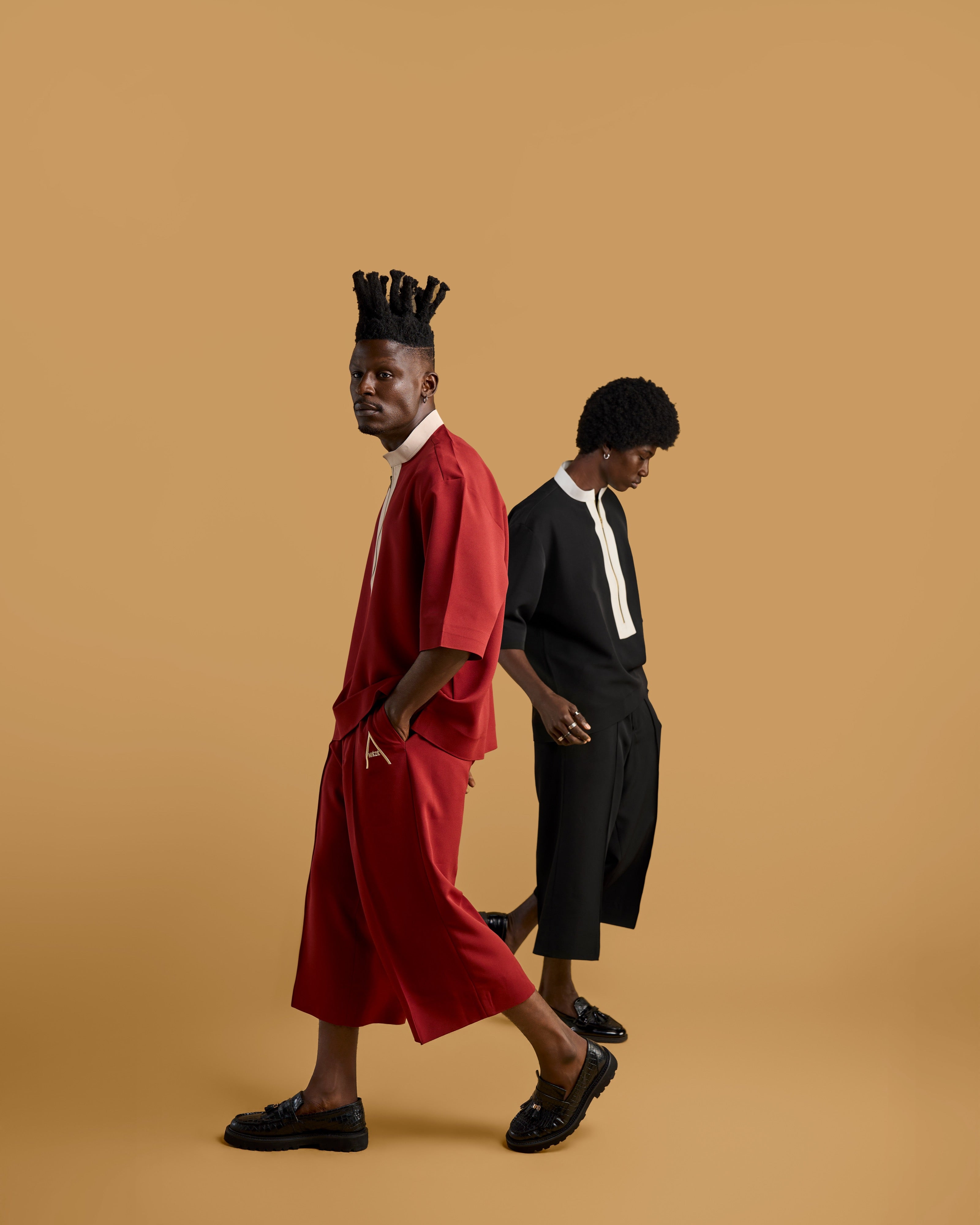 ANIÉZÉ Heritage Quarter Zip Set — Crimson Red and Midnight Authority