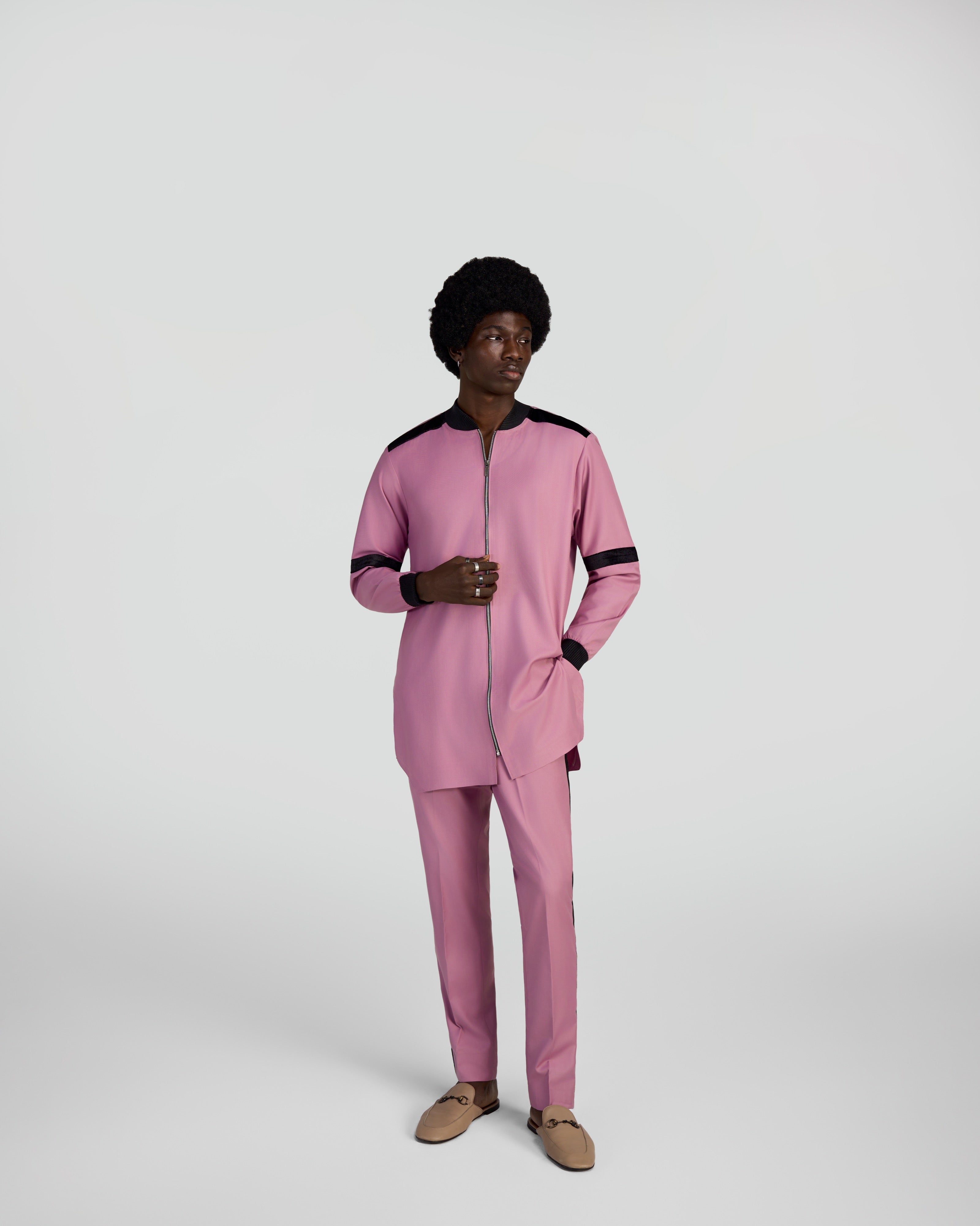 ANIÉZÉ The VarSen Set in Orchid Haze, worn, full body front